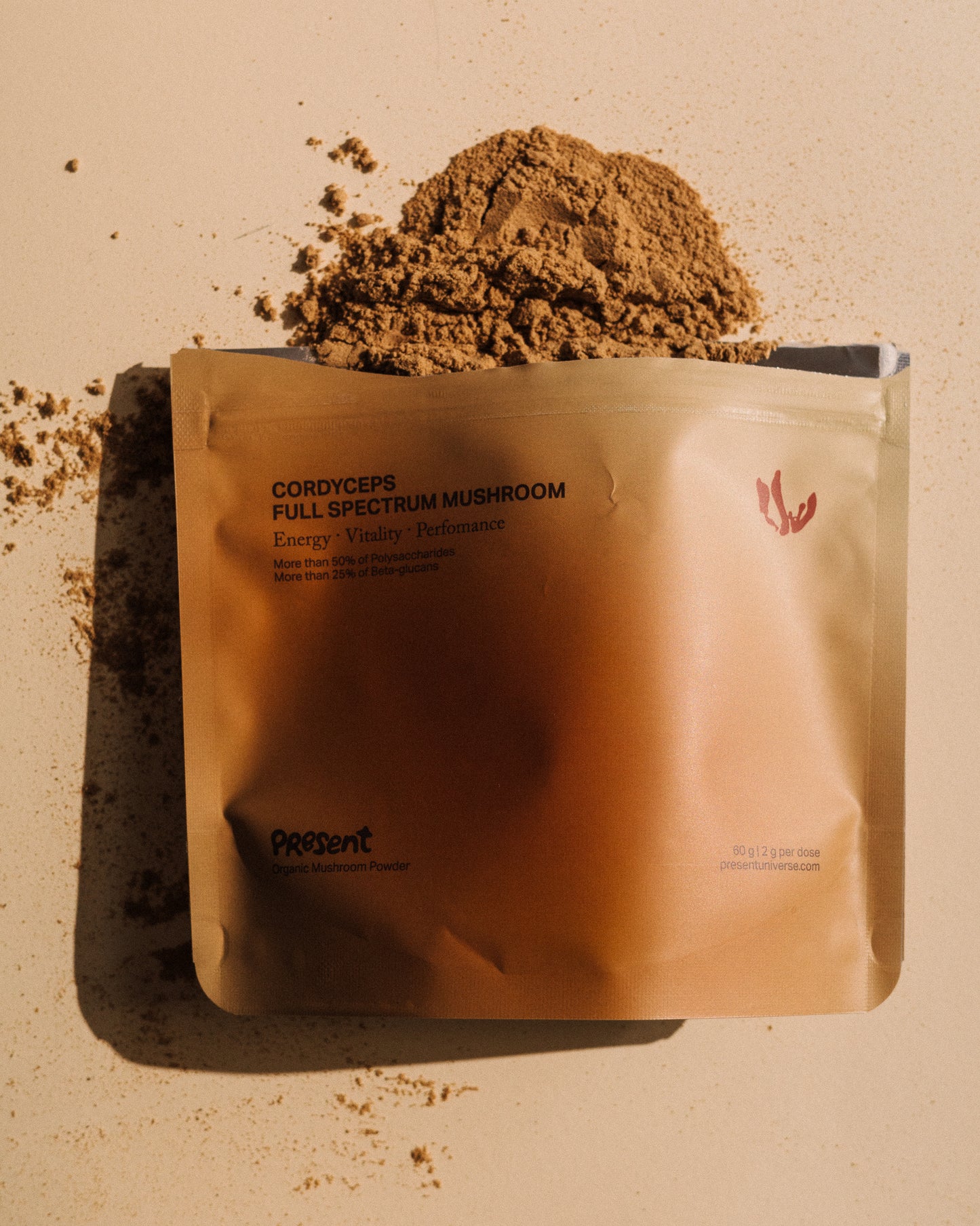 Polvere arancione di Cordyceps Sinensis Bio Present